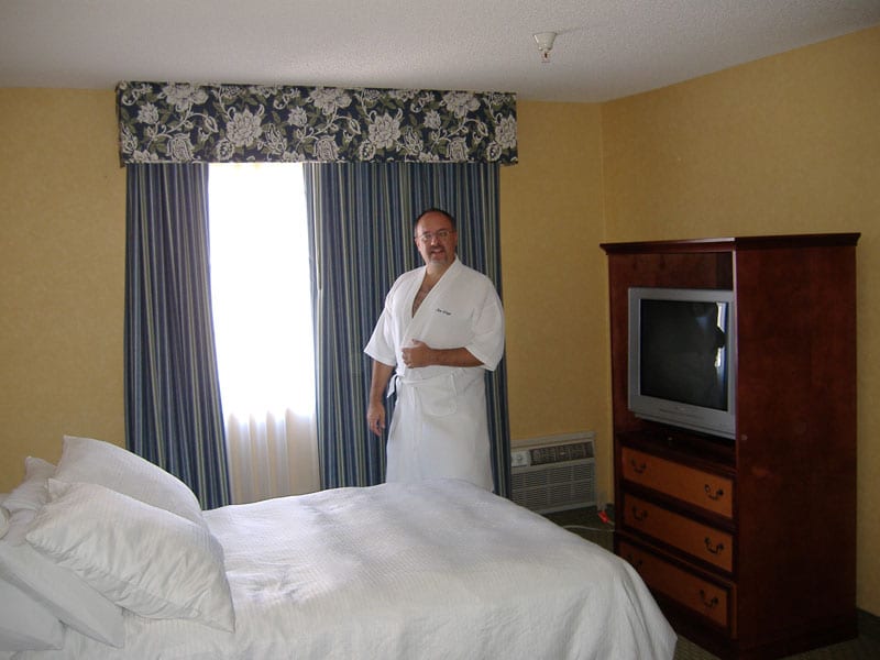 Eric Enjoying the Ammenities